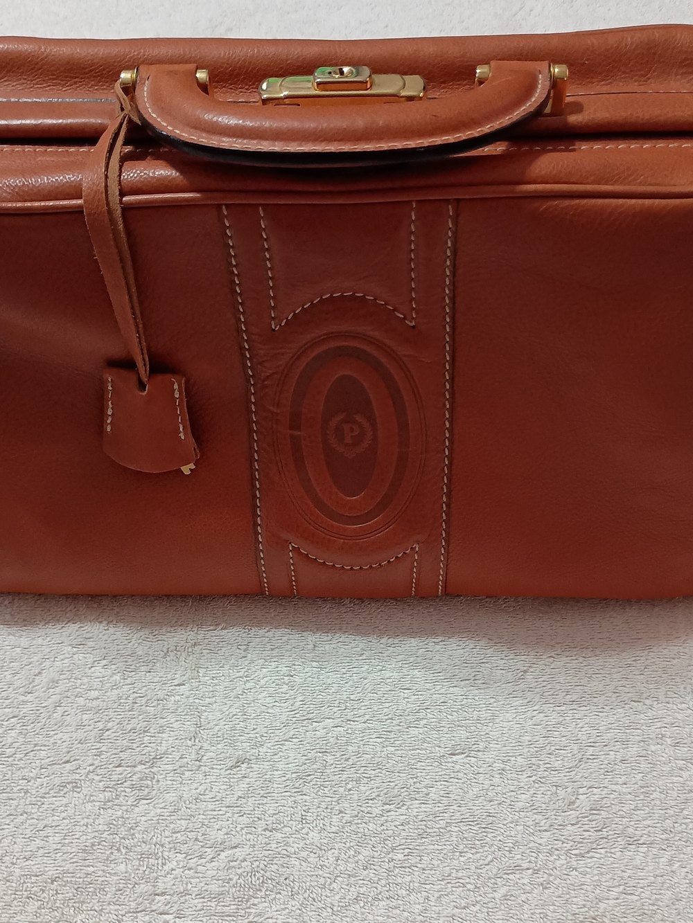 Vintage Never Used Pollini Leather Doctor's Bag With Lock & Key